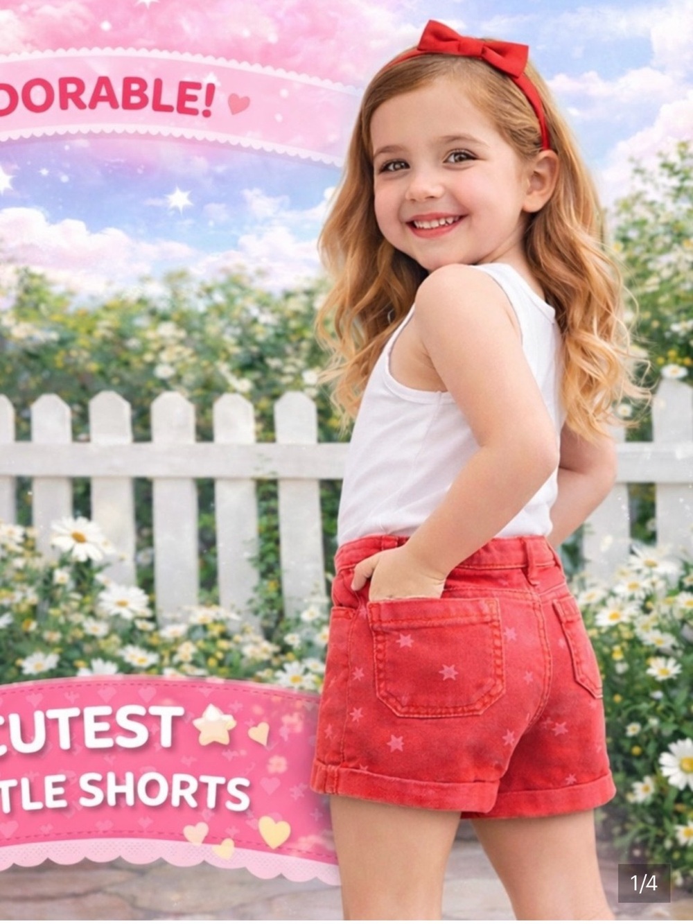 Cat & jack Red Star Print Girls' Shorts